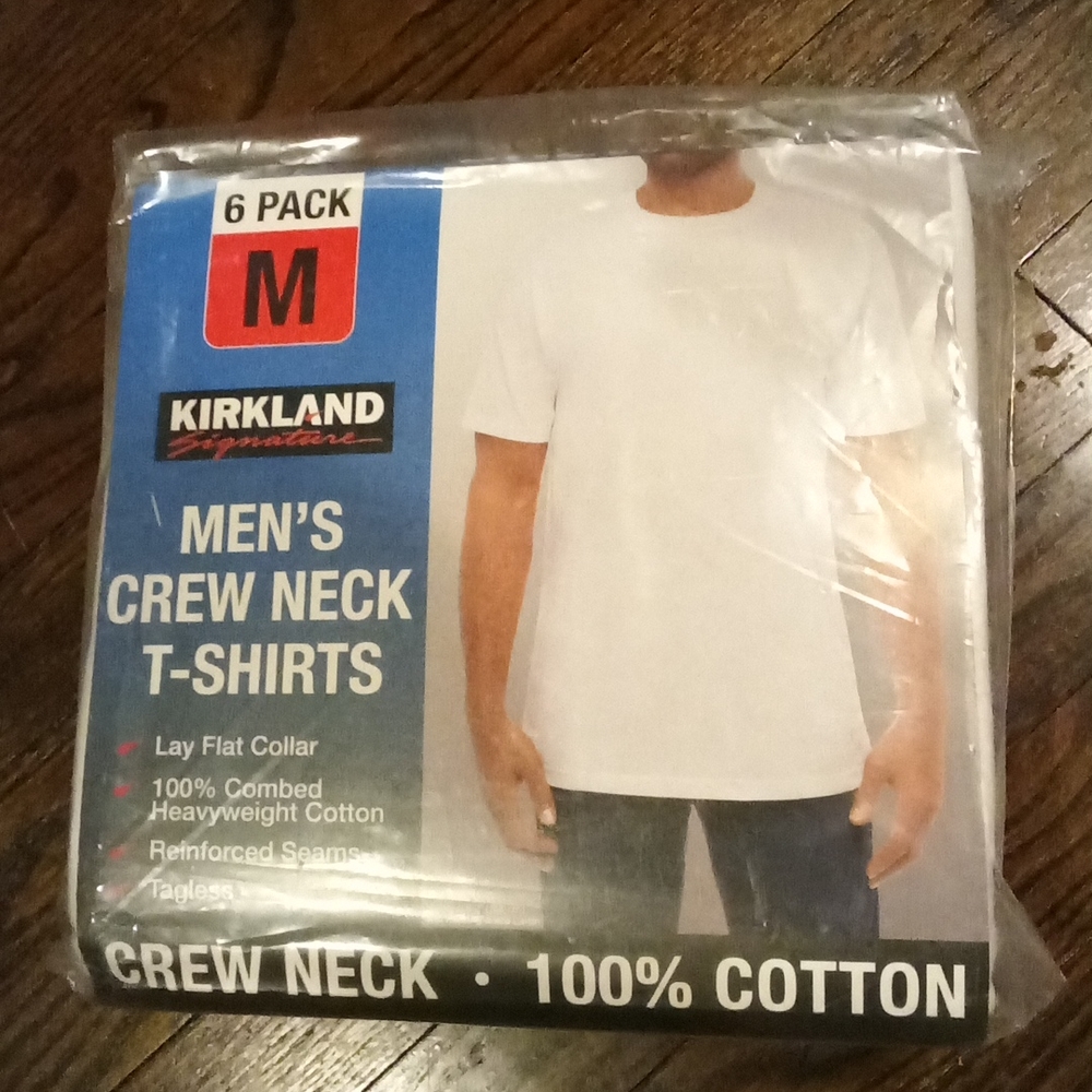 New Kirkland Signature Men’s Crew Neck Tee 6-pack White Color Size XXL XX-LARGE - Picture 3 of 5